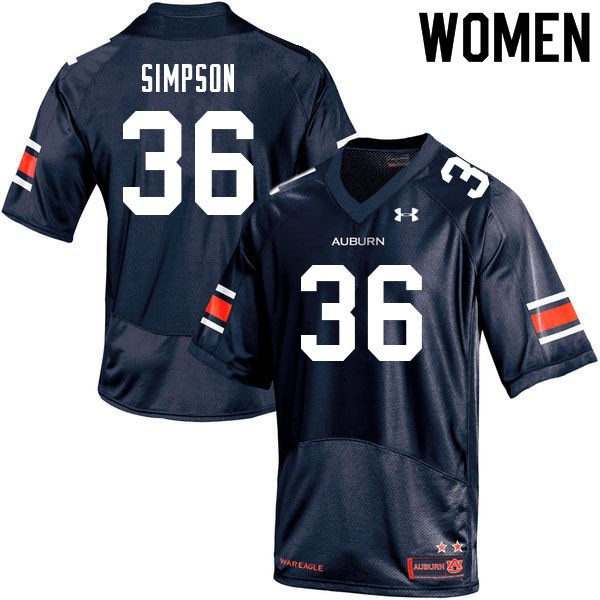 Women #36 Jaylin Simpson Auburn Tigers College Football Jerseys Sale-Navy